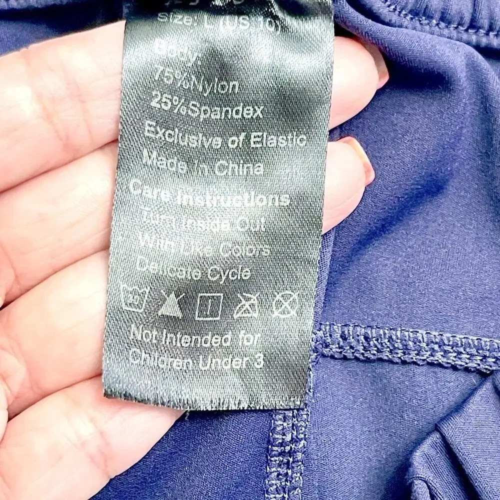 Women's Navy Joggers Drawstring Lounge Pants with Pockets Size Large